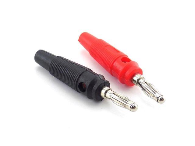 4mm Banana Plug Connector Adaptor Red Black Solderless Side Stackable For Speaker Video Audio AV DIY Connectors L19(1pcs Black)