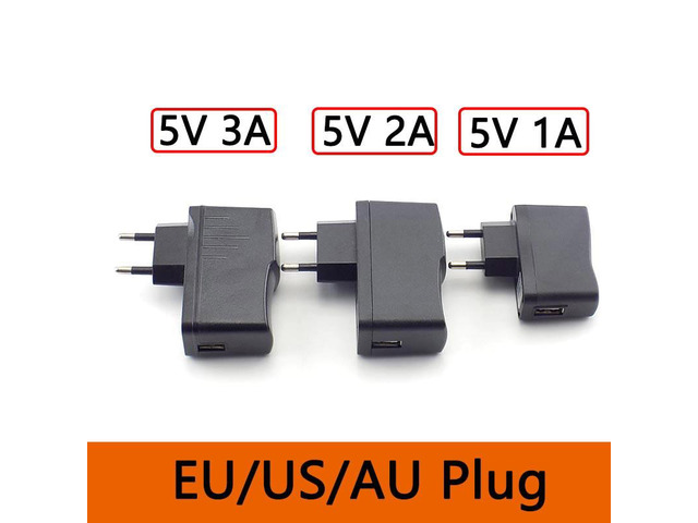 DC 5V 1A/2A/3A AC to DC 100V 240V Power Adapter Micro USB Port Converter Charger for LED Strip Lamp Light Charging US/EU/AU (US Plug)(5V 1A)