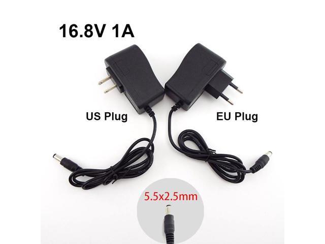 AC 100-240V DC 16.8V 1A 5.5*2.5mm Charger Power Supply Adapter for 18650 Lithium Battery US EU Plug CCTV Camera Charging EU plug