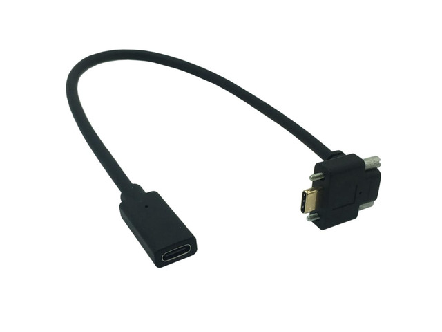 Gold USB 3.1 Cable Type-C Male to Female 90 Degree Right Angle Extension Data Ex