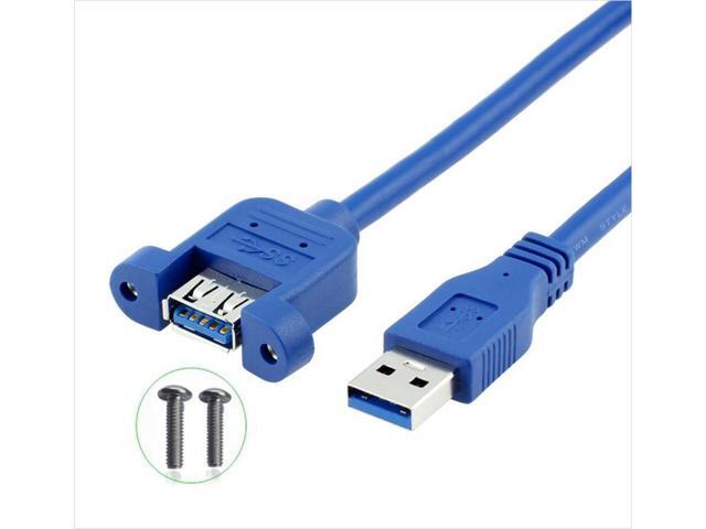 USB Cable 3.0 Extension Male to Female extender cable cord Dual Shielded Screw Panel Mount 3M