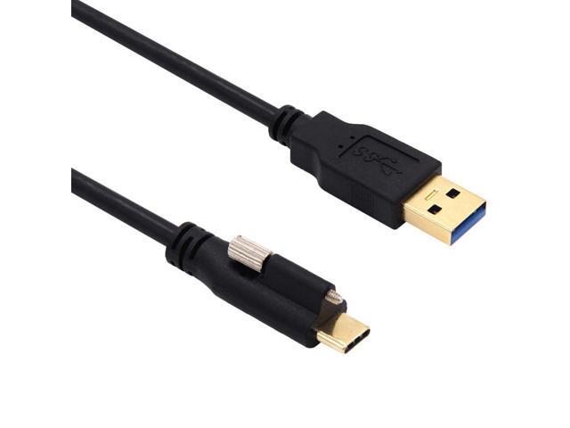 USB 3.1 Type-C Locking Connector to Standard USB3.0 Data Cable with Panel Mount Screw 0.3M