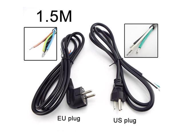 1.5m Power Cable Open End Rewired Laptop Power Supply Extension Cord For Electric Fan Vacuum Dishwashers Plug type: us
