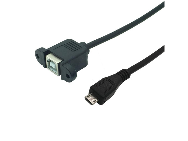 30cm Micro USB 5pin Male to USB Type B 2.0 Female Extension Panel Mount Data and