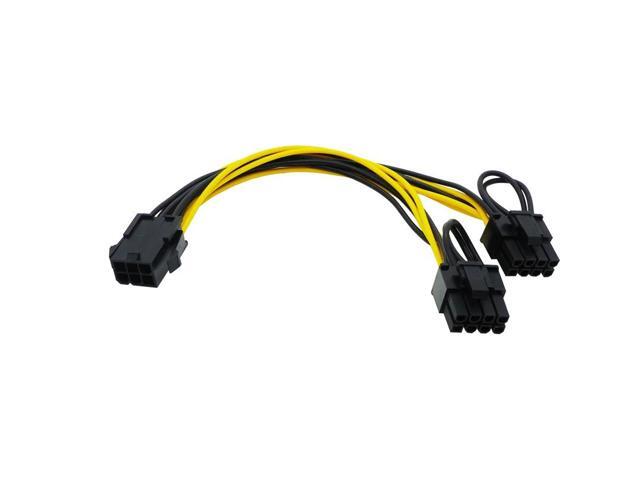 PCIe 6pin to 6 2 pin PCI 8pin Adapter Splitter Power Extension Cable,Power Supply PCI-e 6-pin to 8-pin for PCI E-xpress GPU Video(PCIe 6P to 2x 8P)