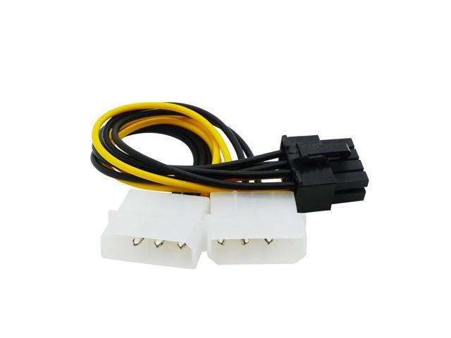 PCIe 6pin to 6 2 pin PCI 8pin Adapter Splitter Power Extension Cable,Power Supply PCI-e 6-pin to 8-pin for PCI E-xpress GPU Video(2x M-olex to PCIe...
