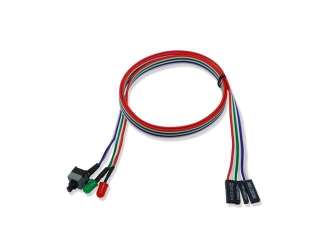 PC Power Switch Cable with LED Light Desktop Computer Case Re-starting Button Power Supply Reset HDD Switch Lead(Single Switch)