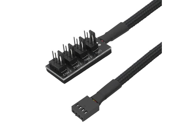 Host Case PC Cooler Cooling Fan 1 Female to 4/5 Male 4/5 Pin Power Cable Socket 