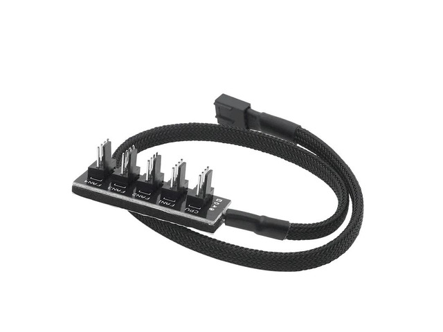 Host Case PC Cooler Cooling Fan 1 Female to 4/5 Male 4/5 Pin Power Cable Socket 4/5 Port Fan Hub Splitter(5ports)(40CM)