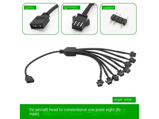 5V 3PIN 1 to 1/2/3/4/5/6/8 Computer motherboard Splitter Convert Cable SM3P RGB fan adapter male/Female connector(Female 3pin 1 to 8)