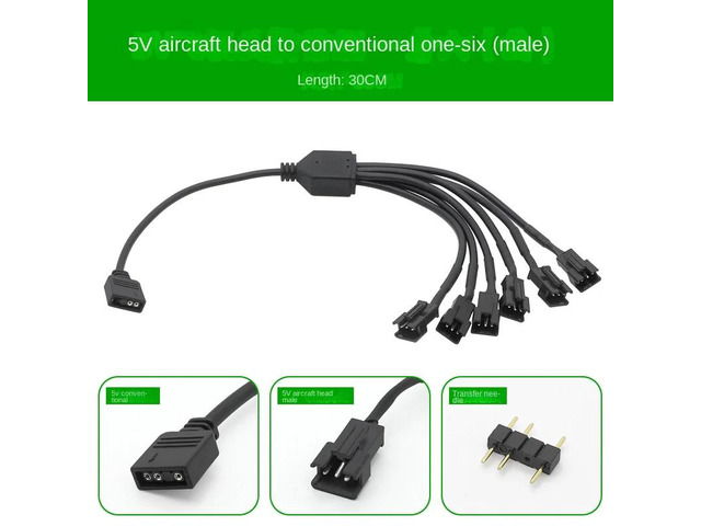 5V 3PIN 1 to 1/2/3/4/5/6/8 Computer motherboard Splitter Convert Cable SM3P RGB 