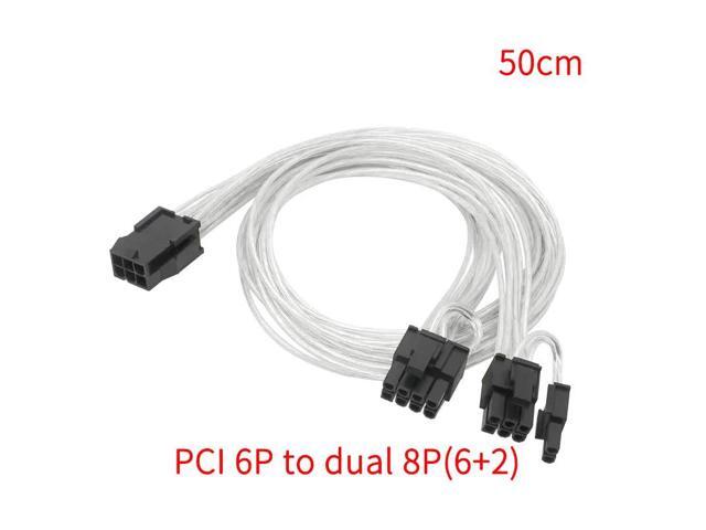 Sleeve Extension Power Supply Cable 24-pin A TX/EPS/8-pin PCI-E GPU/8pin CPU/6-pin PCIE/4Pin CPU Cable with Combs 18 AWG(PCI 6P TO 8P 50cm)