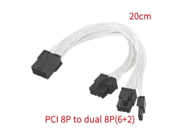 Sleeve Extension Power Supply Cable 24-pin A TX/EPS/8-pin PCI-E GPU/8pin CPU/6-pin PCIE/4Pin CPU Cable with Combs 18 AWG(PCI 8P TO 8P)