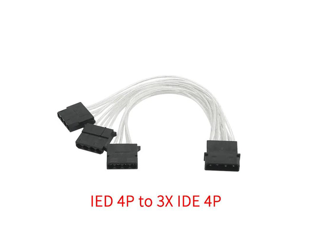 Sleeve Extension Power Supply Cable 24-pin A TX/EPS/8-pin PCI-E GPU/8pin CPU/6-pin PCIE/4Pin CPU Cable with Combs 18 AWG(IDE 4P to 3X 4P)