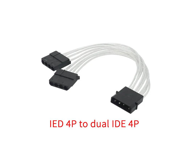 Sleeve Extension Power Supply Cable 24-pin A TX/EPS/8-pin PCI-E GPU/8pin CPU/6-pin PCIE/4Pin CPU Cable with Combs 18 AWG(IDE 4P to 2X 4P)