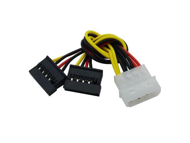 Sata Hard Drive Power Supply 4 Pin To 15pin Hard Drive Sata Y 1 To 2 Extension Cord Adapter Cable Connector (1) 0.2m