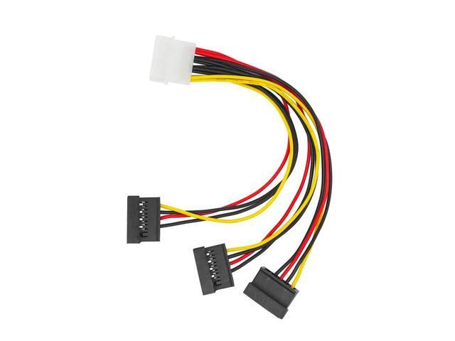 Sata Hard Drive Power Supply 4 Pin To 15pin Hard Drive Sata Y 1 To 2 And 1 To 1 Extension Cord Adapter Cable Connector(4) Cable length: 0.2m