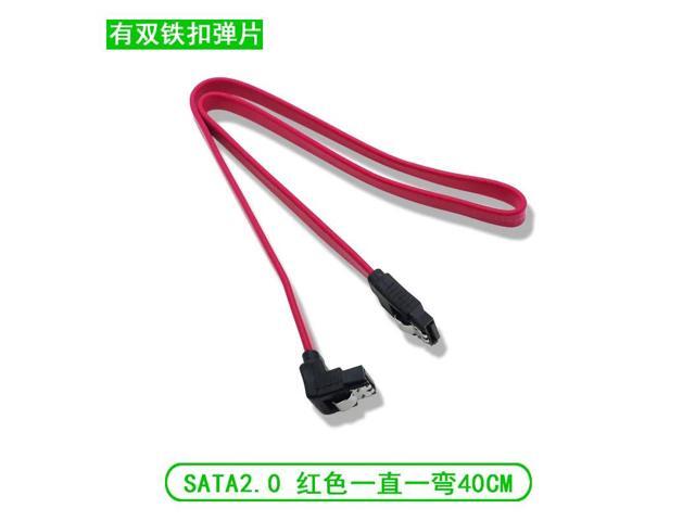 40CM Super Speed Straight 90 Right Angle SATA 3.0 Cable 6GB/s SATA III Cable Flat Data Cord for HDD SSD Wholesale (Red)
