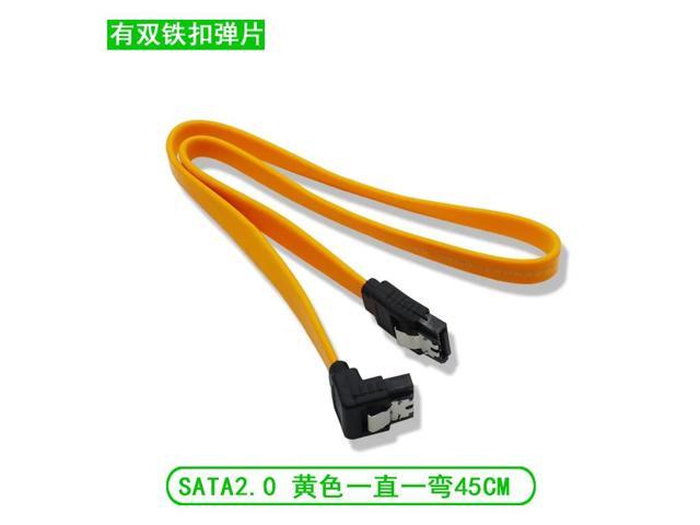 40CM Super Speed Straight 90 Right Angle SATA 3.0 Cable 6GB/s SATA III Cable Flat Data Cord for HDD SSD Wholesale (Orange)