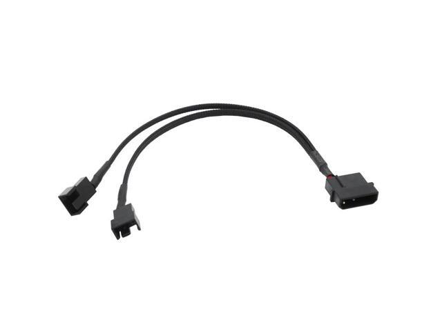 4pin IDE M-olex to 4-Port 3Pin/4Pin Power Supply Cable Black Sleeved Cooling Fan Splitter Power Cord Plug Cooler Wire for PC(Big 4PIN 1 TO 2)