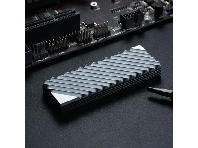 D7YC Aluminum M.2 NVME SSD Radiator Heatsink for 2280 PCIE Solid State Hard Disk Heat Sink 2 Silica Gel Cooling Thermal Pads(11JJ401048-R)