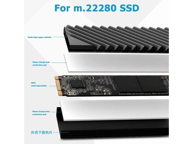D7YC Aluminum M.2 NVME SSD Radiator Heatsink for 2280 PCIE Solid State Hard Disk Heat Sink 2 Silica Gel Cooling Thermal Pads(11JJ401048-R)