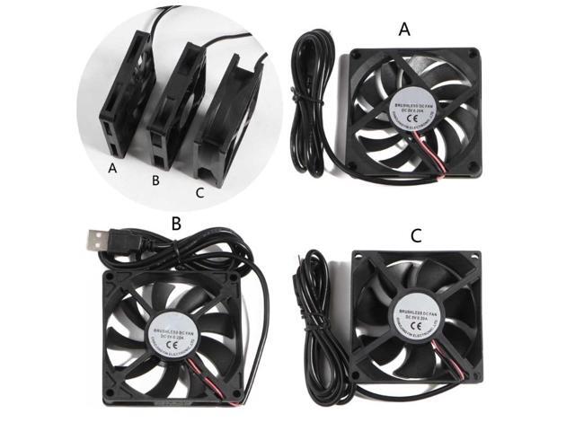 80mm Fan 8010 8015 8025 DC 5V USB Connector Quiet Cooling Fan for DIY Cooling Router Game TV Box Power Supply(1cm)