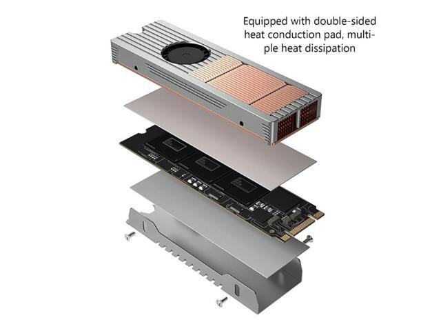 PCIE NVME M.2 Heatsink Cooling Fan Alloy Bronze Radiator Double-Side Thermal Pad For M.2 2280 PCI-E NVME SSD Hard Disk