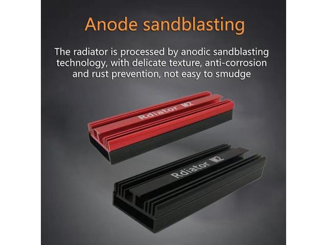 M.2 SSD Heatsink Cooler 2280 Solid State Hard Drive Radiator M.2 PCI-E NVME Aluminum Alloy HDD Cooling Thermal Pad(Red)