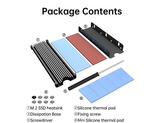 D7YC M.2 SSD Heatsink with 2 Layer Thermal Cooling Pads for M2 NVMe 2280 SSD Radiator CPU GPU PS5 Heat Sink Aluminum Cooler