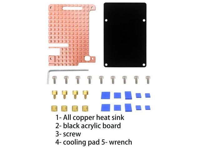 Heatsink Kit for Raspberry Pi 4B Copper Thermal Conductive with Adhesive Tape for Cooling RPI4 Model 4B Radiator