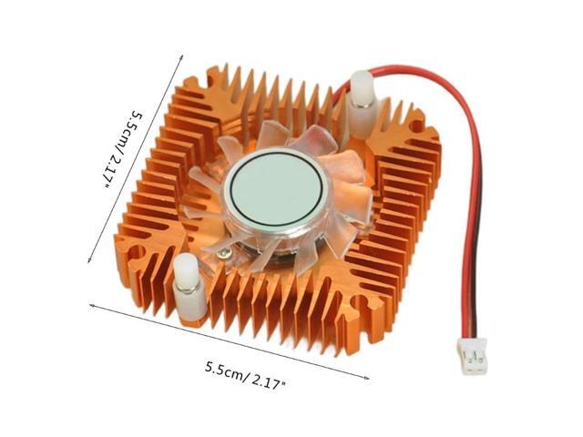 12V Graphics Heatsink Cooling Fan Radiator Cooler for IC computer Thermal 2.0Plug Computer Graphics Radiator Cooler (Silver)