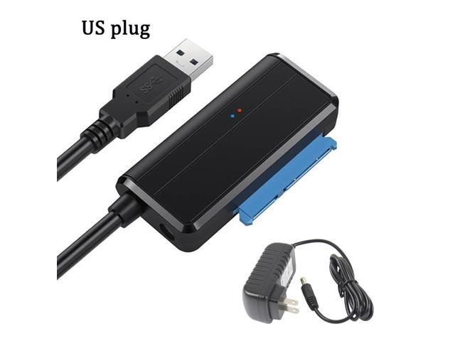 Konverter Adaptor Hard Drive USB 3.0 Ke Kabel Sata III untuk Adaptor SSD HDD Eksternal 3.5/2.5 Inci dengan Adaptor Daya 12V/2A(B With US Plug)