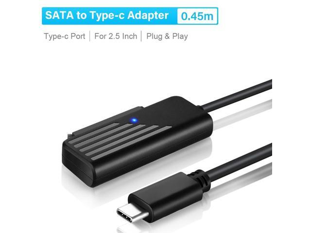 SATA Ke Adaptor USB 2-In-1 USB3.0 Tipe C Ke SATA untuk HDD 2.5 'Inci Hard Disk Transfer Data USB SATA Konverter untuk Laptop(SATA to Type C)