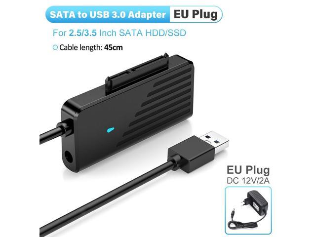 SATA Ke Adaptor USB Mendukung M.2 NGFF SSD USB 3.0 Ke Adaptor SATA untuk Hard Drive SATA SSD 2.5/3.5 Inci untuk Laptop(SATA - EU Plug)