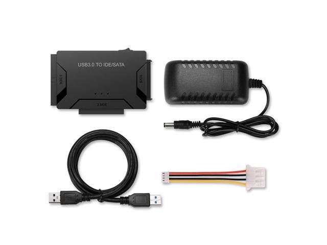Adaptor Hard Disk USB 3.0 Ke SATA/IDE 3 IN 1 Mendukung Transmisi Data Kecepatan Tinggi 5Gbps untuk HDD/SSD Eksternal 2.5/3.5 Inci(US Plug) (3 in 1...