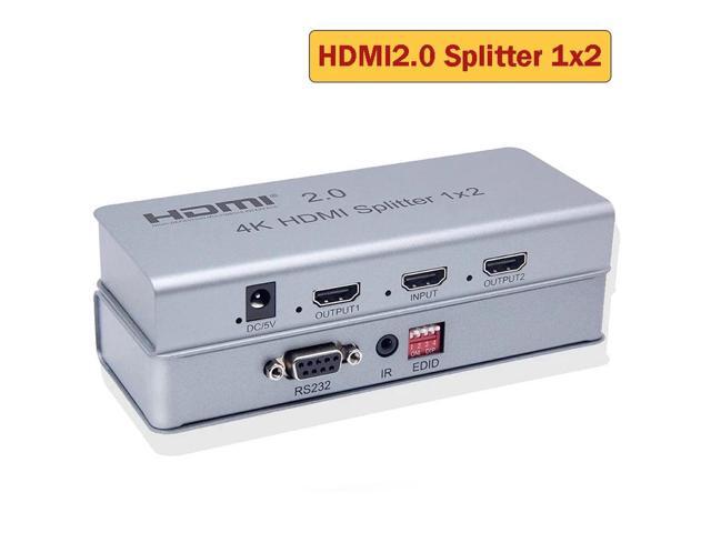 4K 60Hz 1x8 HDMI 2.0 Splitter 1 in 2 4 6 8 out 1x2 1x4 HDMI Distributer Splitter Video Converter EDID RS232 for PS4 PC DVD To TV(US Plug) (HDMI 2.0...