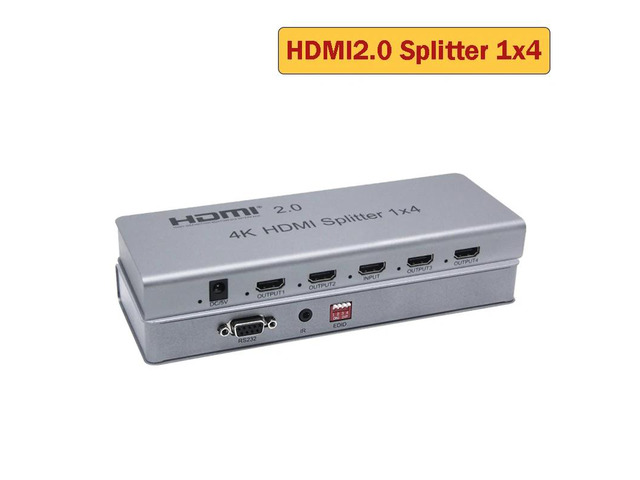 4K 60Hz 1x8 HDMI 2.0 Splitter 1 in 2 4 6 8 out 1x2 1x4 HDMI Distributer Splitter Video Converter EDID RS232 for PS4 PC DVD To TV(EU Plug) (HDMI 2.0...