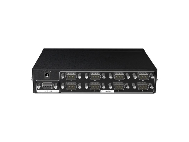 8 Ports RS232 Splitter Divisore DB9 Seriale RS232 Witch Protocollo di Trasferimento Dati COM Device Console Selector Controller(EU Plug)