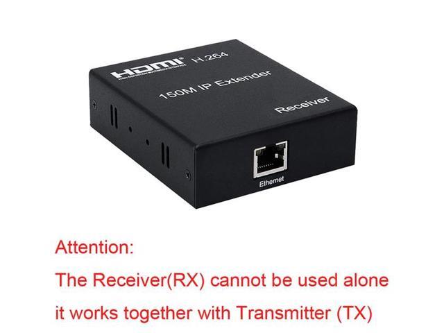 (With US Plug)(Only 1 RX)150M HDMI Extender over IP Rj45 Cat5e/6 1080P HDMI Ethernet Extender Support one TX to many RX with Loop-out for PC HDTV...