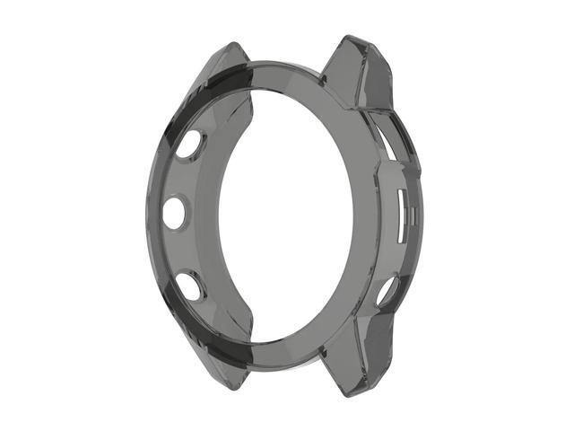 Smart Watch Protector Case TPU Cover Transparent Hollowed Frame Watch Protection Cover for G-armin Epix Gen 2(Transparent Black)