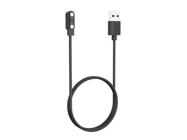 60cm Charging Cable Replacement USB Charger Adapter Smart Watch Accessories Charger Cord for H-AYLOU Solar Plus RT3 LS16(Black)