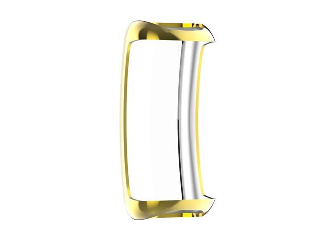 Portable Watch Protector Scratch-resistant Watch Cover Case Replacement Watch Protective Case All Inclusive for F-itbit Inspire 3(Gold)