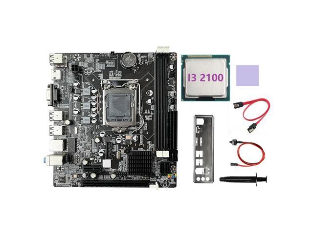 B75 Motherboard+I3 2100 CPU+SATA Cable+Switch Cable+Baffle LGA1155 DDR3 for 2X8G for I3 I5 I7 Series Pentium Celeron CPU