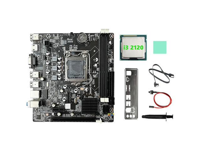 B75 Motherboard+I3 2120 CPU+SATA Cable+Switch Cable+Baffle LGA1155 DDR3 for 2X8G for I3 I5 I7 Series Pentium Celeron CPU
