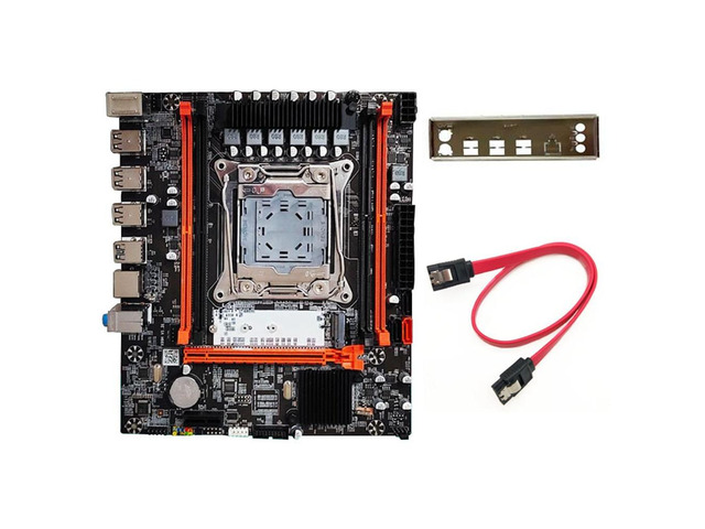 X99(X99H) Motherboard Kit with Baffle+SATA Cable LGA2011-V3 DDR3X4 ECC Server Memory Slot M.2 NVME PCI-E 3.0 X16 SATA3.0