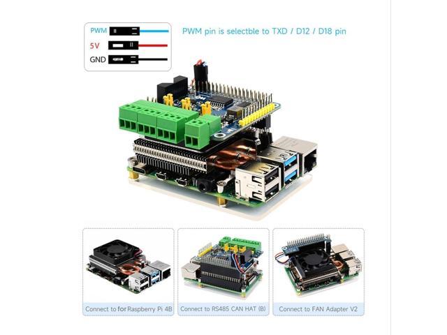 PWM Tower Cooling Fan for R-aspberry Pi 3B/3B+/4B PWM Speed Regulating Cooling Thermal Cooling Device with Thermal Pad
