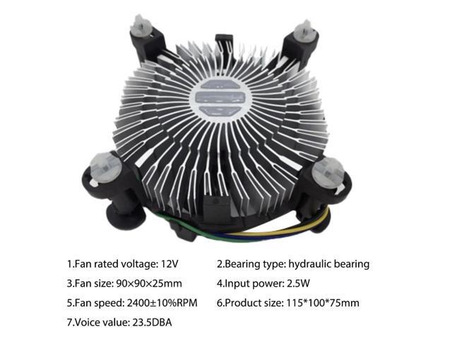 1PCS CPU Cooling Fan Radiator Heatsink CPU Cooler Hydraulic Bearing 2400 RPM for Intel LGA 775 1150 1155 1156 1151