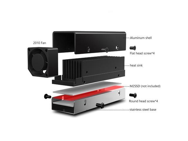 M.2 SSD NVMe Heat Sink M2 2280 Solid State Disk Air Circulation Radiator with Fan Aluminum Heatsink Thermal Pad Cooler