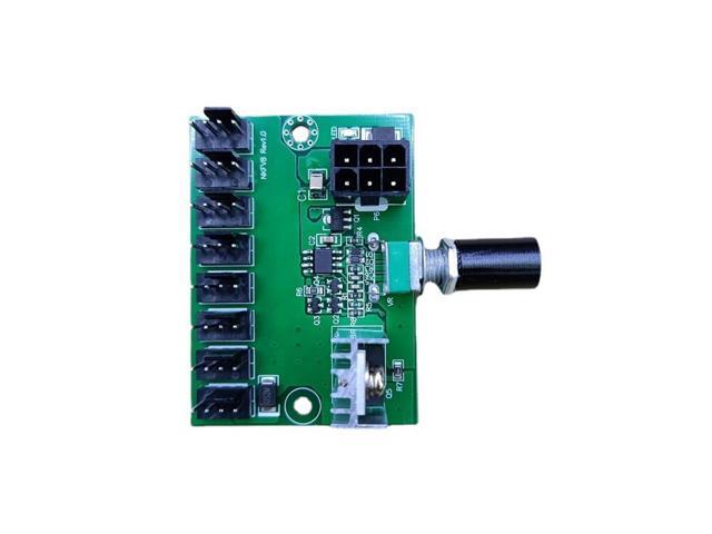 5Pcs Computer Case 12V Miner Fan Speed Controller 8-Channel Fan Hub PWM High-Power Violent Fan Controller
